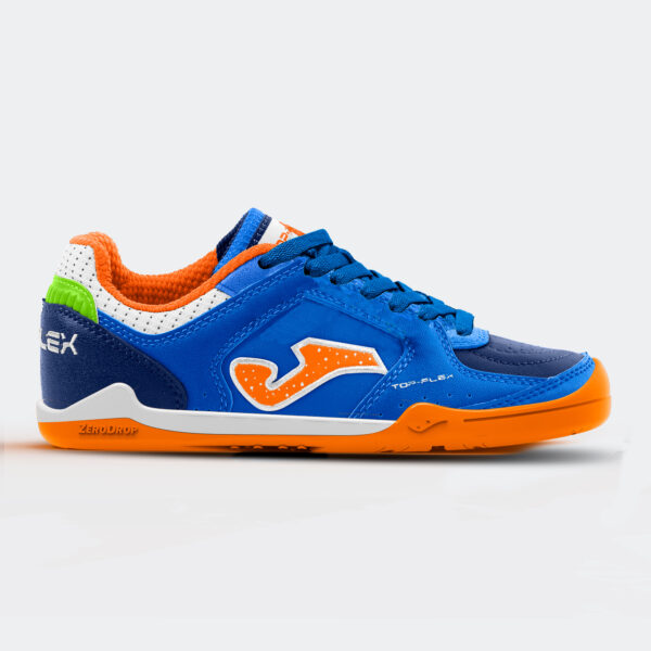 Botas Barefoot Fútbol Sala Infantil Joma TOP FLEX – Fluor y Dark Navy - Imagen 4